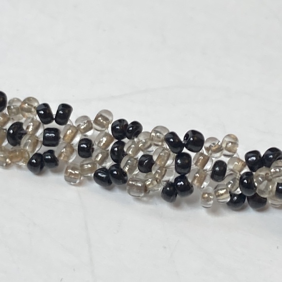 16" Seed Bead Necklace Black Translucent - Picture 7 of 8